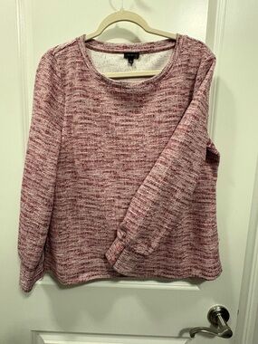 Talbots Heathered Rose-Blend Long Sleeve Scoop Neck Tunic